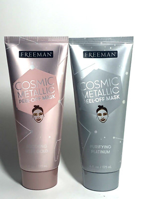 Freeman Cosmic Metallic Peel-Off Mask Rose Gold & Platinum 6oz - Mixed Lot of 2