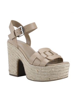 Женские эспадрильи MARC FISHER на платформе Viga Toe с блочным носком цвета слоновой кости и 2-м каблуке 9,5 М