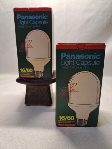 Panasonic Light Capsule Energy Saving Light Bulb 16/60 Warm Color Set Of 2 NEW