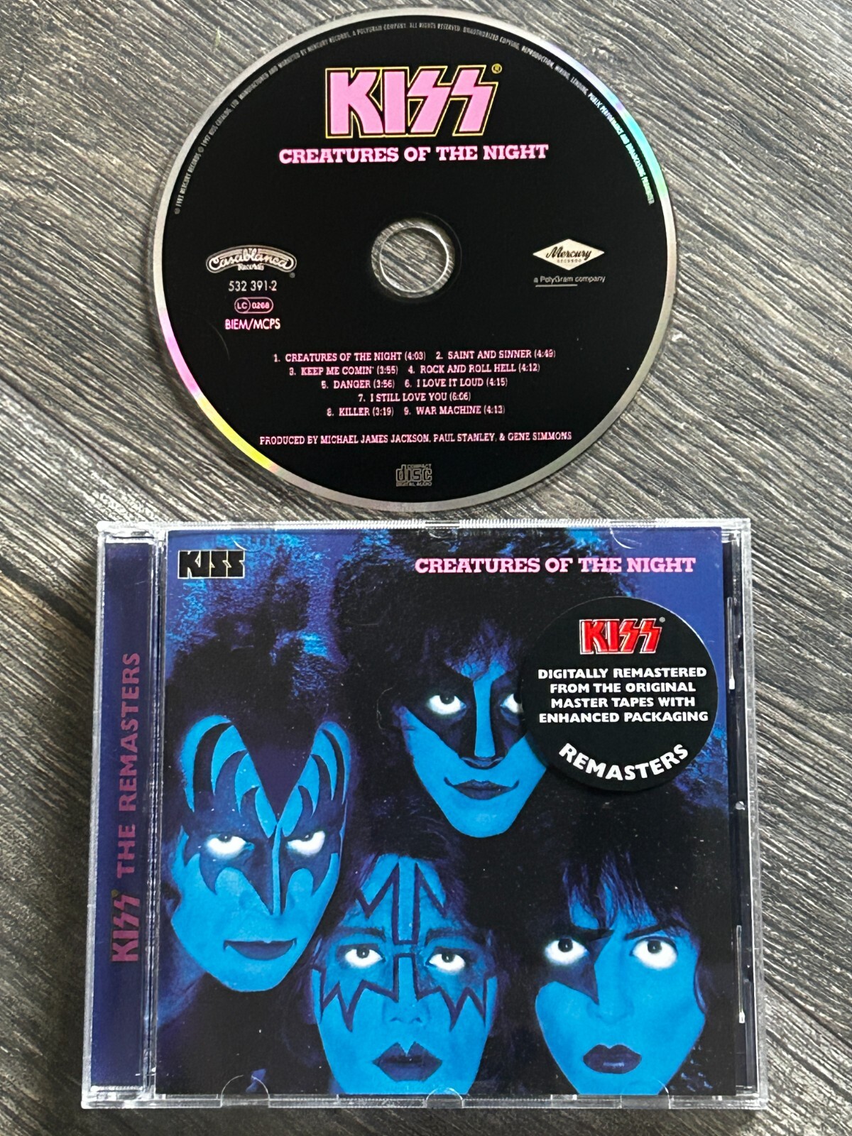 KISS CD Creatures Of The Night Remaster UK GERMAN LOGO Hype