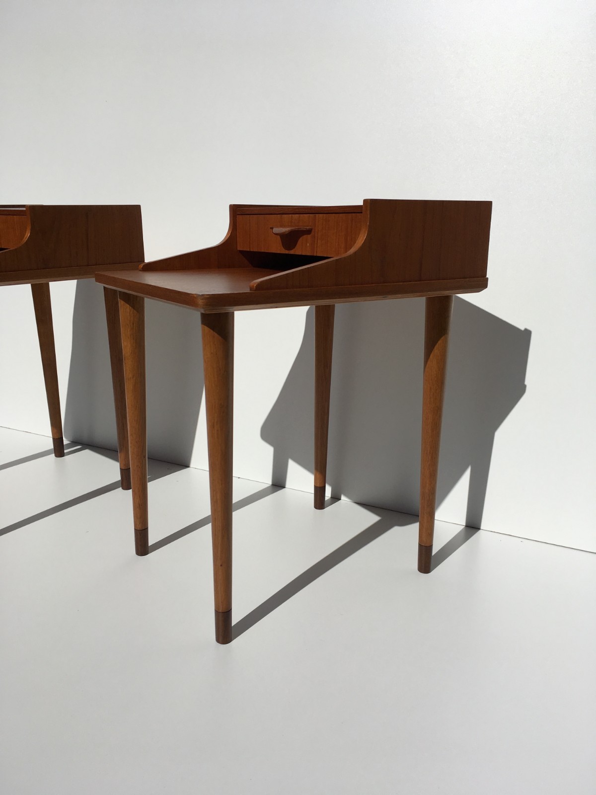 SALE! Danish Mid Century Modern Teak Nightstands Night Stand Side End Tables