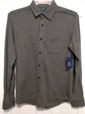 Men's George Long Sleeve Shirt Slim Fit Size Small Dark Grey Button Up