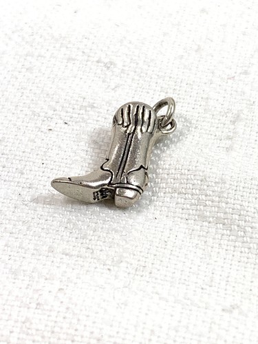 Sterling Silver .925 Charm Southwestern Bracelet Charm Cowboy Boot