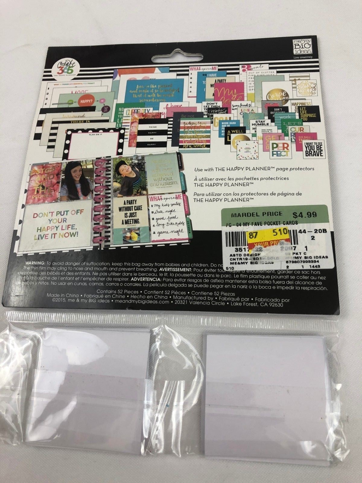 Create 365 The Happy Planner Pocket Cards 52 Pieces My Fave Life Well Planned