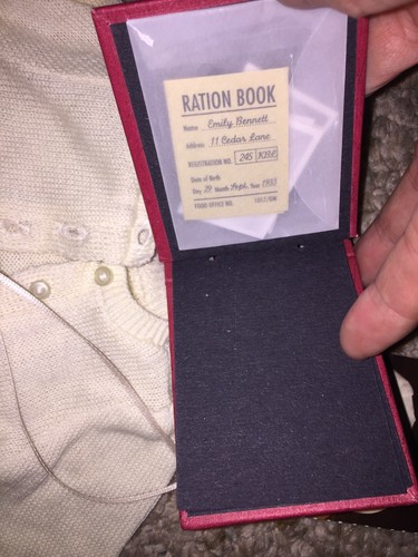 American Girl EMILY ACCESSORIES sweater scrapbook Necklace Pictures Ration EUC