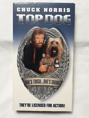 TOP DOG (1995 VHS) SCREENER Copy OOP TESTED WORKS ! Chuck Norris RARE PROMO COPY