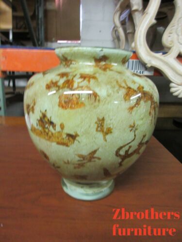 Maitland Smith Reverse Painted Glass Urn Flower Vase Sculpture Italian Regency D