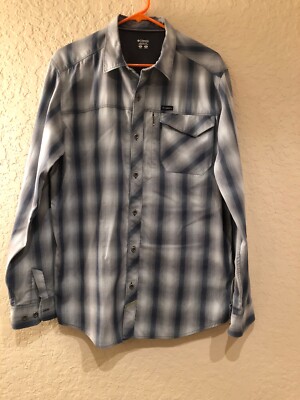 Mens Columbia Sportswear Shirt Med  Plaid Button Up Preowned