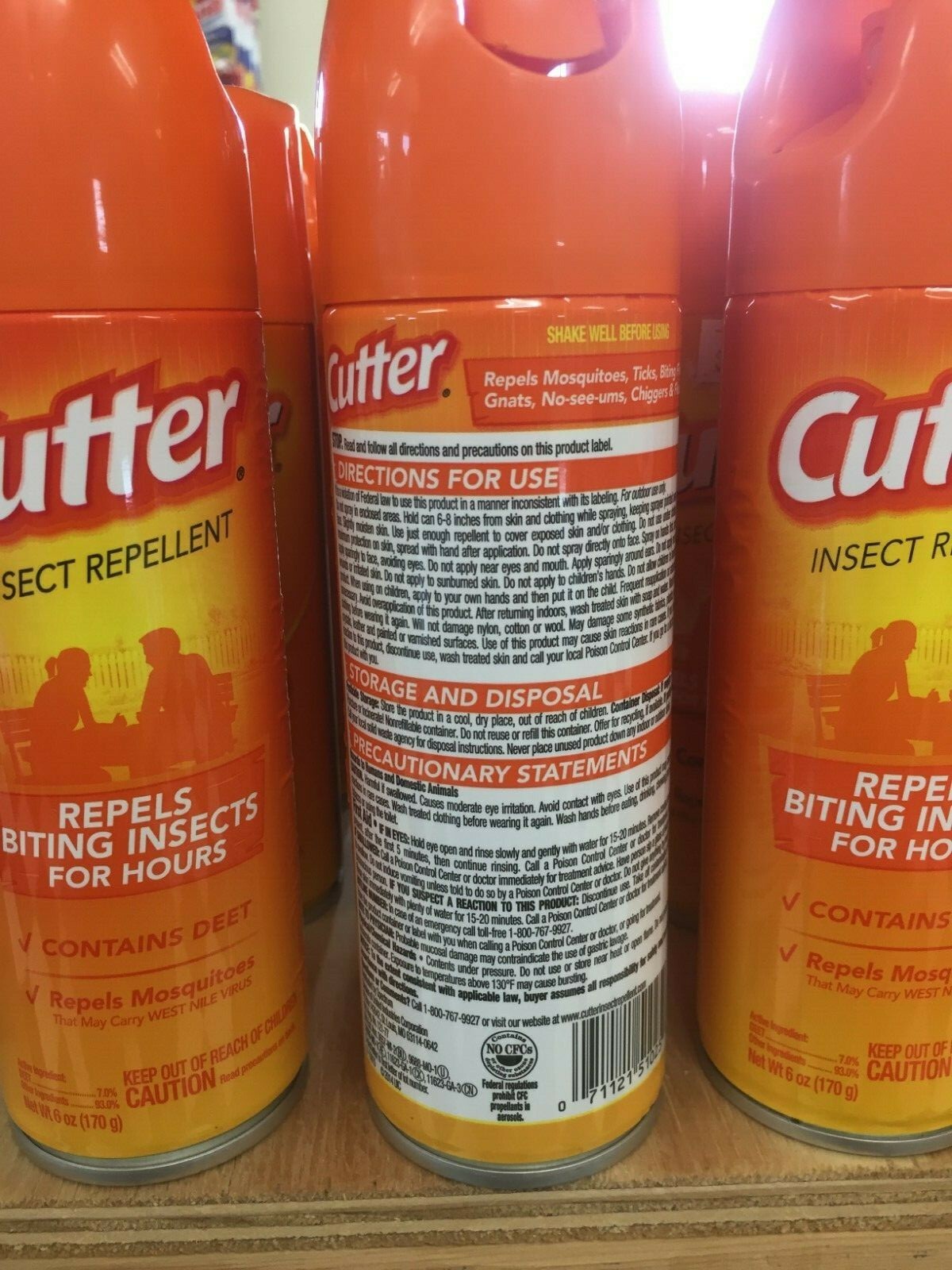 12 Pack Cutter Insect Repellent Aerosol Spray Unscented Deet Mosquitoes 6 OZ Ea.
