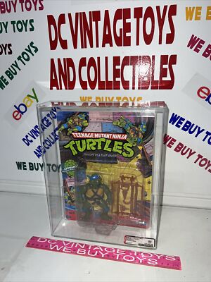   Vintage TMNT MOC 1988 Series 1 -LEONARDO 10 Back AFA 85 Playmates Graded READ