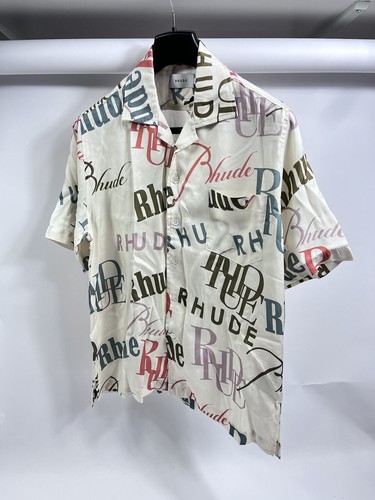 【関税 送料無料】RHUDE ラグラン ロゴ Tシャツ Rhude- Logo Print Viscose Short Sleeve Shirt Size: S | eBay