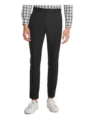 

DKNY Мужские черные плиссированные брюки чинос 34W/30L, Черный, 43NB605