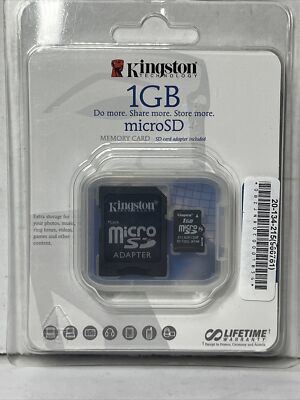 Kingston 1GB SDC/1GB MicroSD Memory Card & Adapter Lifetime Warranty