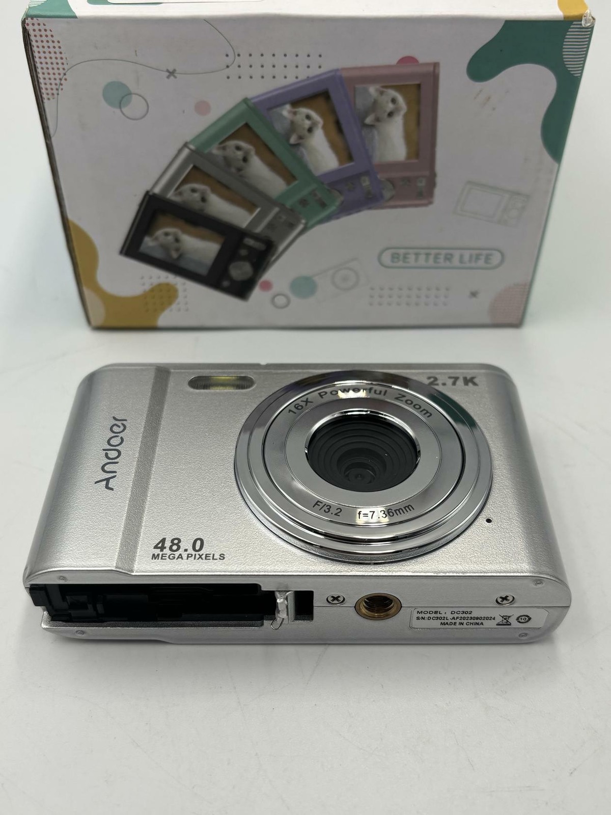 Andoer D11758S Portable Digital Camera Silver (48MP)(read)