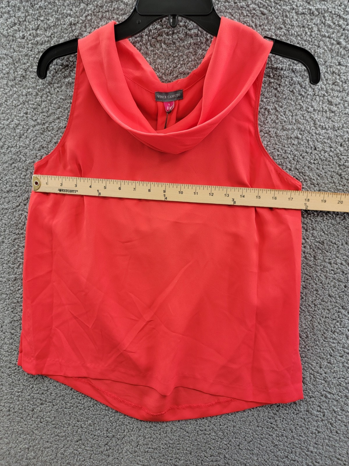Vince Camuto Sleeveless Cowl Neck Top Women's S Tulip Red Keyhole Back Pullover - Picture 6 of 15