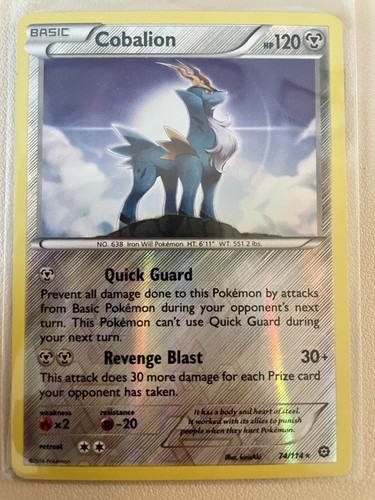 Pokémon TCG Cobalion Steam Siege 74/114 Reverse Holo Rare NM