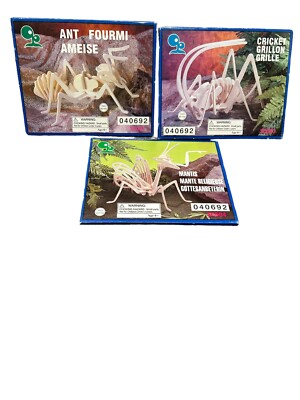 NEW NIB LOT of 3 Wood Model Kit Toy Puzzle Insect IQ Assembling Products