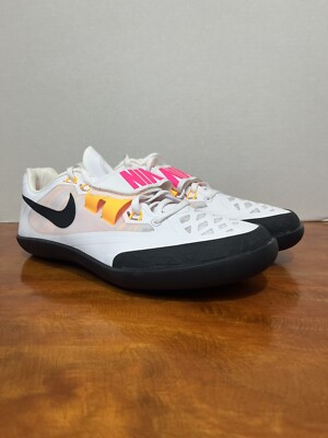 Nike Zoom Rotational 6 White Black Men Sz 10 Throwing Shot Put Discus 685131-102