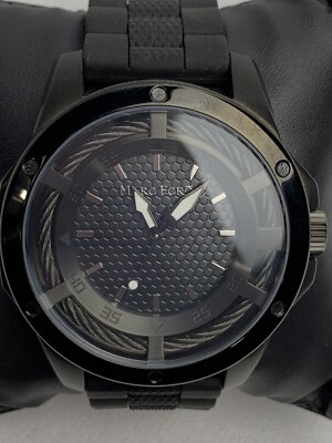 Marc Ecko Black Rubber Silicon Band Stainless Steel Case Men s Watch E12537G1