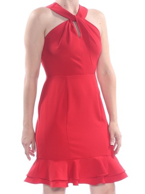 

19 COOPER Женское красное вересковое коктейльное платье без рукавов в греческом стиле с вырезом, Красный