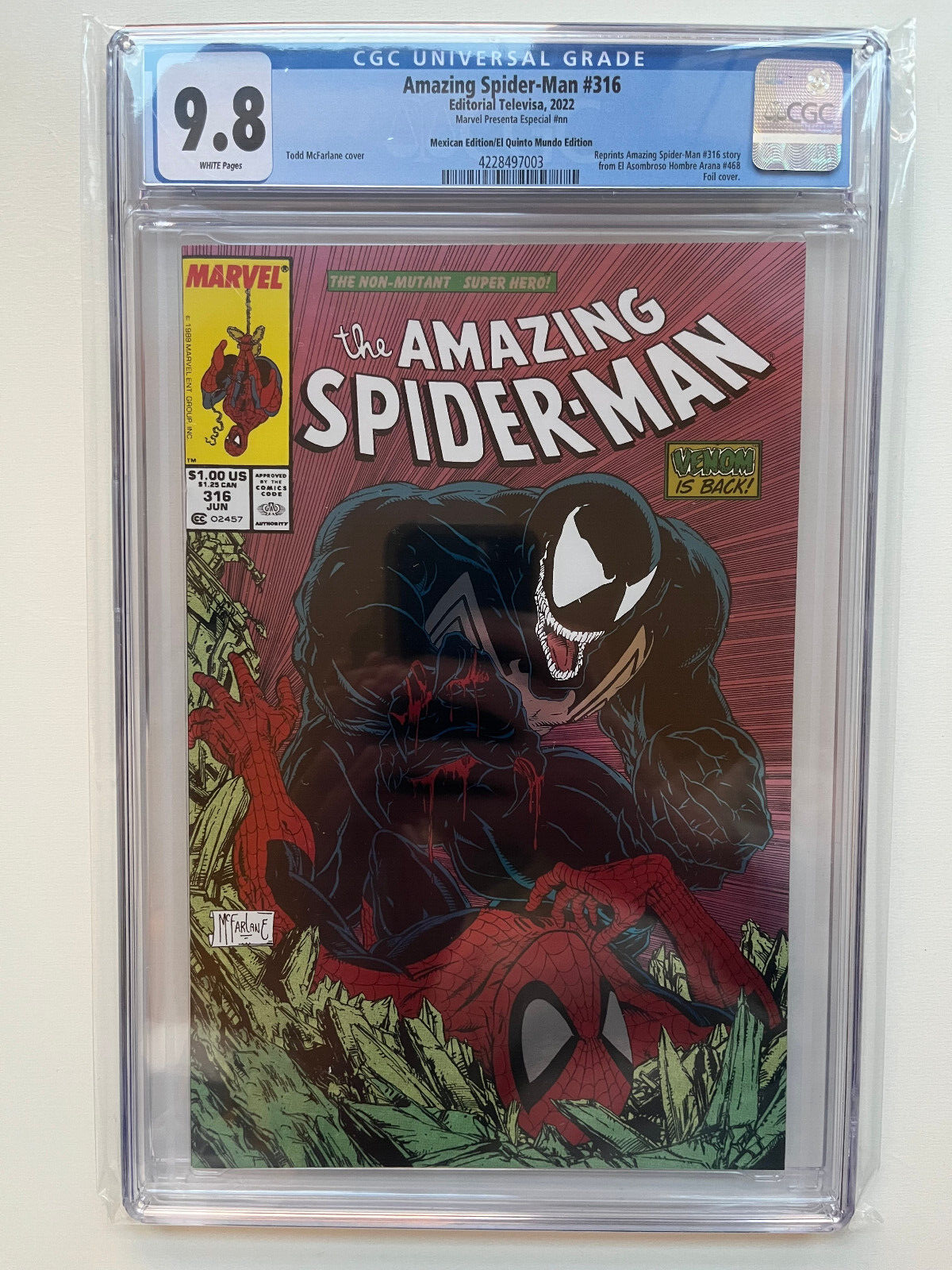 Amazing Spider-Man #316 Todd McFarlane MEXICAN FOIL CGC 9.8
