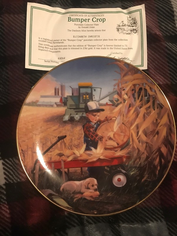COUNTRY COMPANIONS Feeding Time Little Farmhands Donald Zolan DANBURY MINT Plate