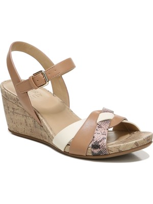 

NATURALIZER Женские коричневые босоножки Adelina на танкетке с круглым носком 7,5 м в смешанном стиле, Коричневый, H5598S2