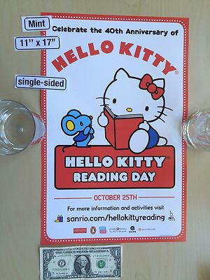 40th Anniversary HELLO KITTY Reading Day 11'' x 17'' Poster 2014 NYCC Sanrio