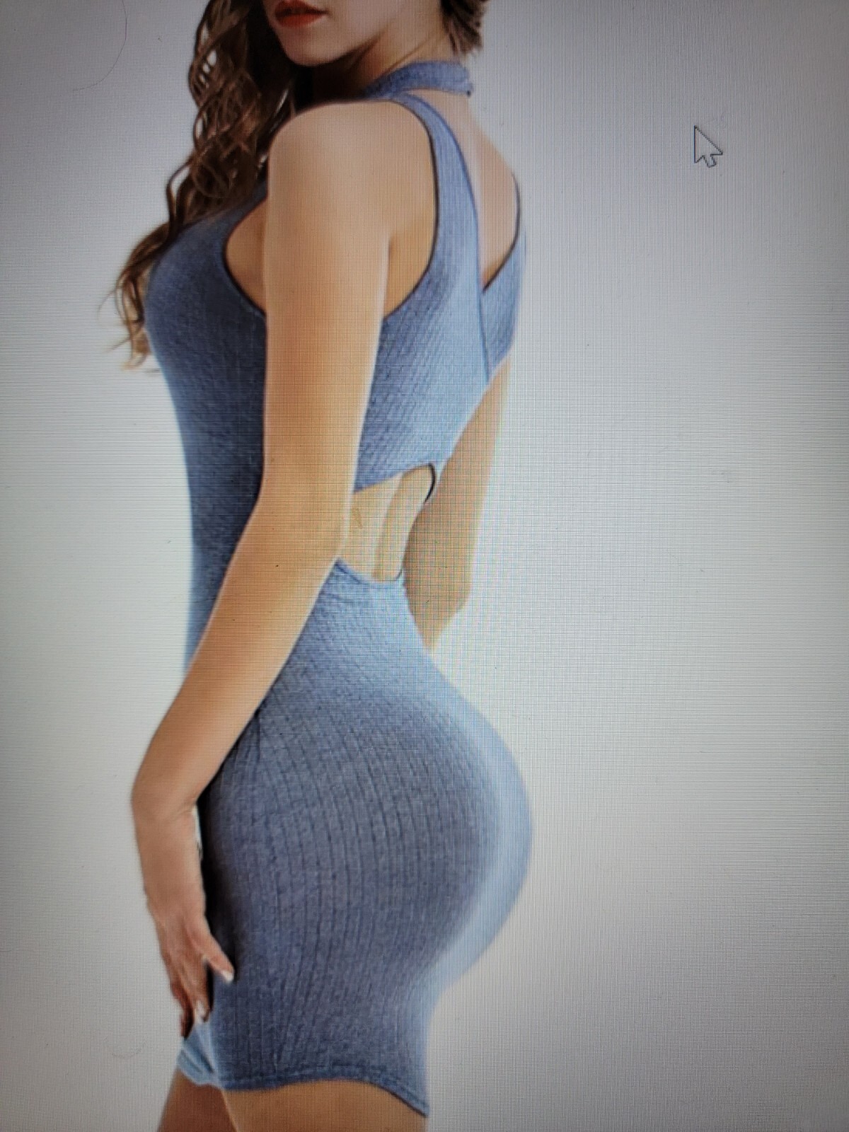 Vin Beauty Women's Medium Sleeveless Halter Bandage Mini Dress Choose Blue/Green