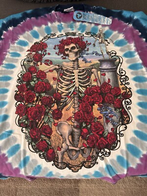 Original Vintage Grateful Dead 1995 Tour Liquid Blue TyeDie Shirt 1965-1995 L