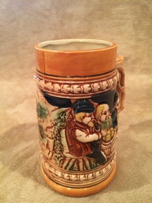 Vintage~Japan~Beer~Mug~Stein~Beer Drinkers~Ethnic~Handle~Decor~5.5