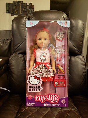 My Life As Poseable Hello Kitty Baker 18'' Doll, Blonde Hair, Gray Eyes, Light...