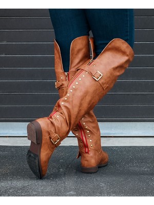 

JOURNEE COLLECTION Женские коричневые ботинки Kane со скрытым внутренним карманом, Коричневый, KANE-CHT-085