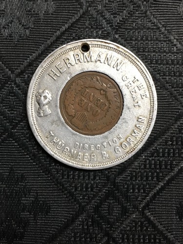Hermann The Great THURNAER & GORMAN 1890 ENCASED INDIAN HEAD CENT TC283788 R8