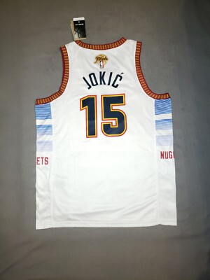 Nikola Jokic Denver Nuggets mens Large White 2022 City Edition Finals Jersey