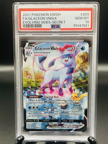 PSA10 グレイシアVMAX glaceon 2021 HR 50 PSA 10 Glaceon VMAX 091/069 HR Eevee Heroes Full Art 2021