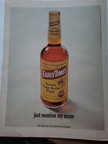 1966 Early Times Kentucky straight bourbon whiskey bottle