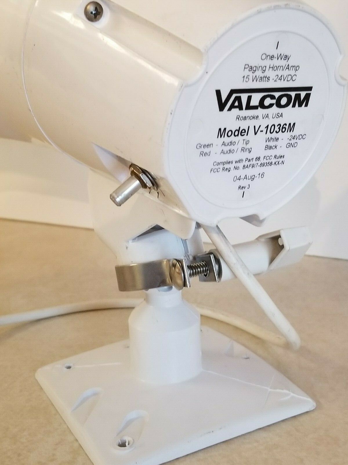 VALCOM V-1036M 15Watt / 1Way Weather Resistant Marine Paging Horn