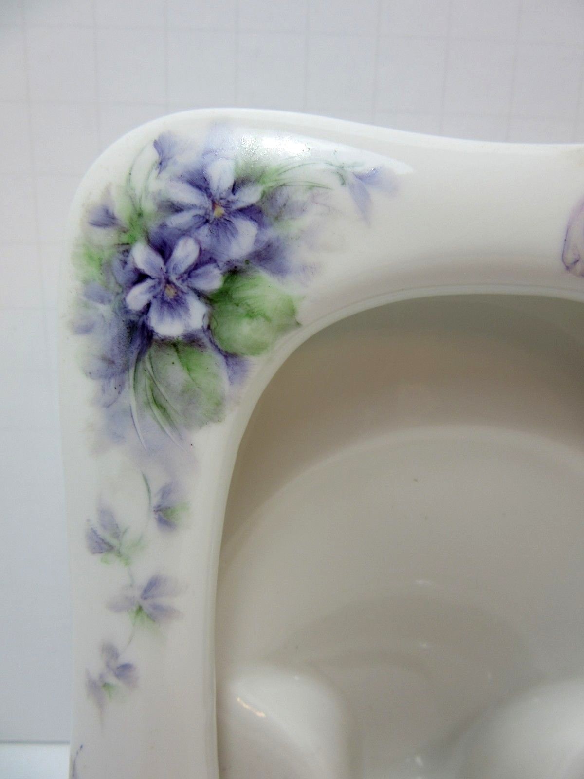 Antique Style Purple Floral Porcelain Photo Picture Desktop Display Frame