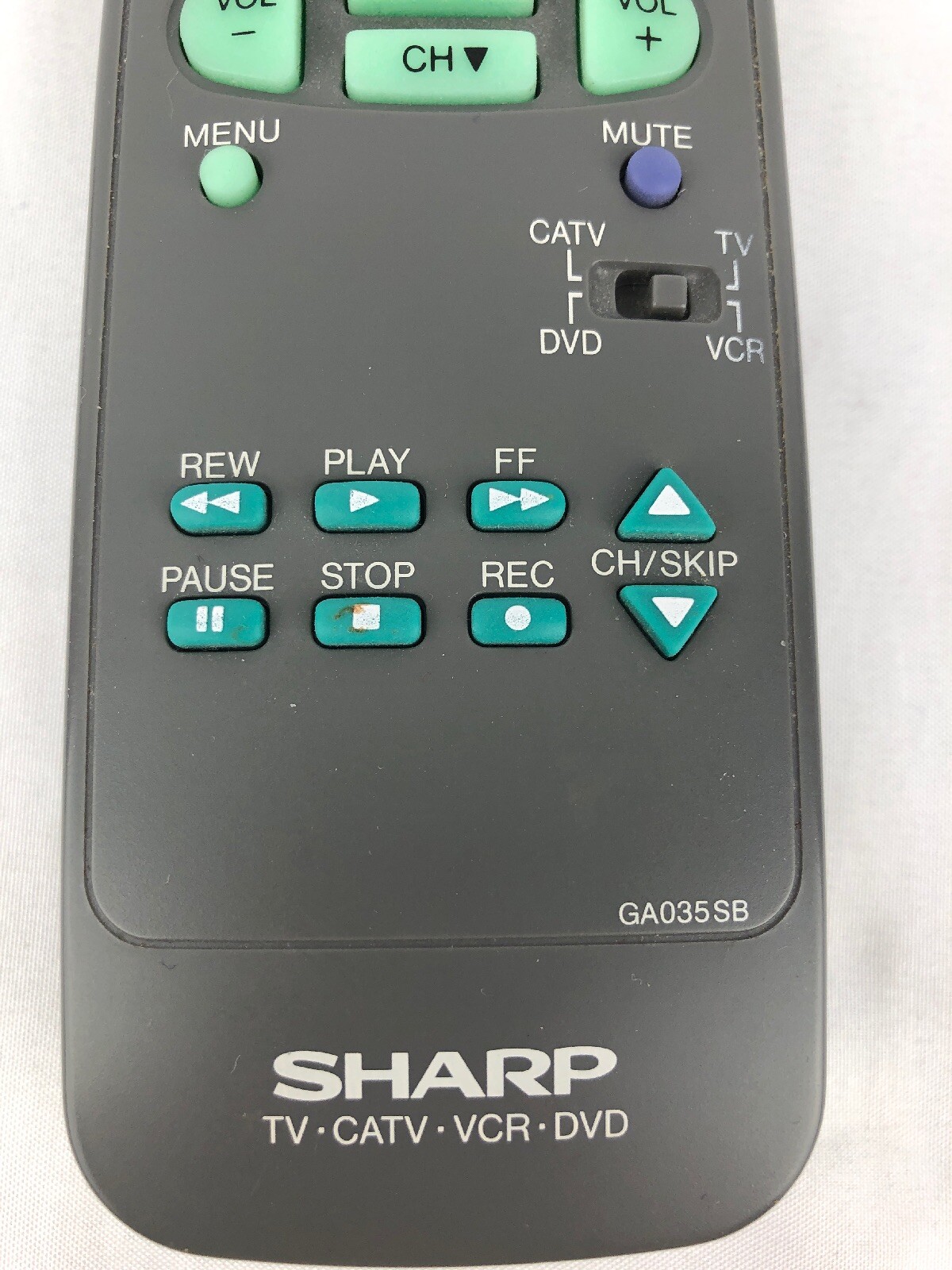 SHARP PHILCO GA035SB Set Top Box TV Receiver CATV VCR DVD Remote Control Tested