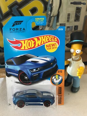 2016 HOT WHEELS '16 CAMARO SS, BLUE, #9/10 MUSCLE MANIA, FORZA MOTORSPORT,b56