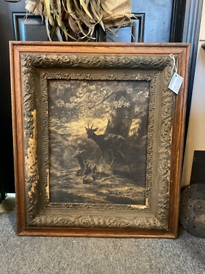 THE RESTING PLACE OF THE DEER Etching ROSA BONHEUR 1807 ART CARVED ETCHED PLATE