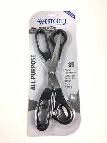 All Purpose Scissors Westcott Black 3 Pack 8