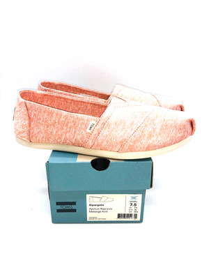 TOMS Women Alpargata Flat Repreve Melange Knit- Apricot , US 7.5M / EUR 38