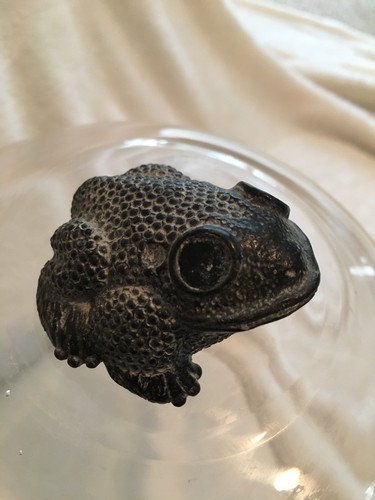 A Wolf Original Soapstone Frog Toad Sculpture Hand Made Collector Figurine