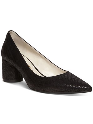 

ANNE KLEIN Женские черные туфли-лодочки без шнуровки Comfort Nora с острым носком на скульптурном каблуке, 6 м, Черный, NORA01F9