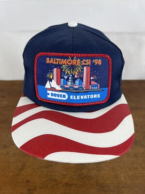 Rare Vintage 1998 Dover Elevators Snapback Trucker Patch Cap Hat