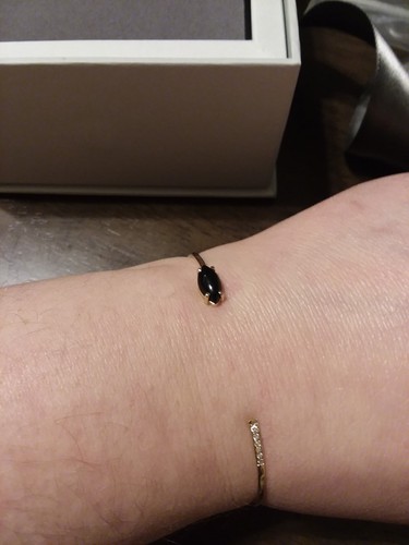 Zoe Chicco Yellow Gold Black Onyx and Pave Diamond Cuff