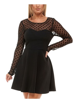 БЕЗМОЛВНОЕ женское черное мини-платье Оверсайз с длинным рукавом сзади для юниорок 9