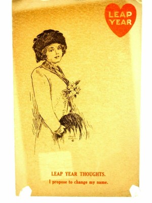 Leap Year Thoughts, I Propose to change my Name Postcard 1911 M.M. Rose